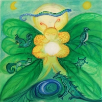 Inner Light / Öl auf Leinwand / 40 x 40 power animals